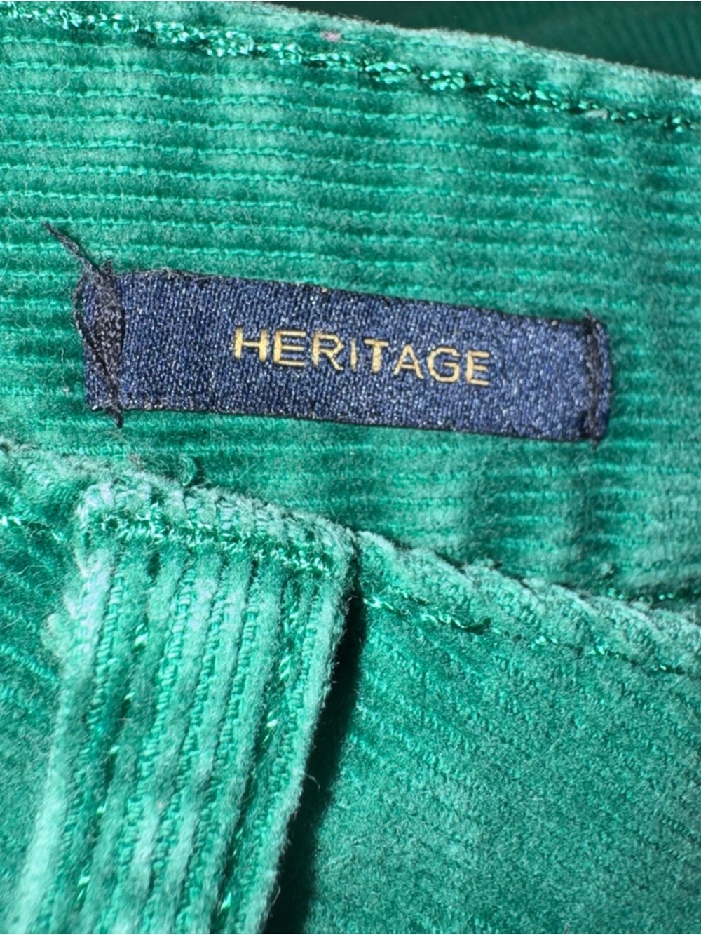 Talbots Heritage Corduroy Pants Green Petite 12P Straight Stretch Women - Picture 6 of 11